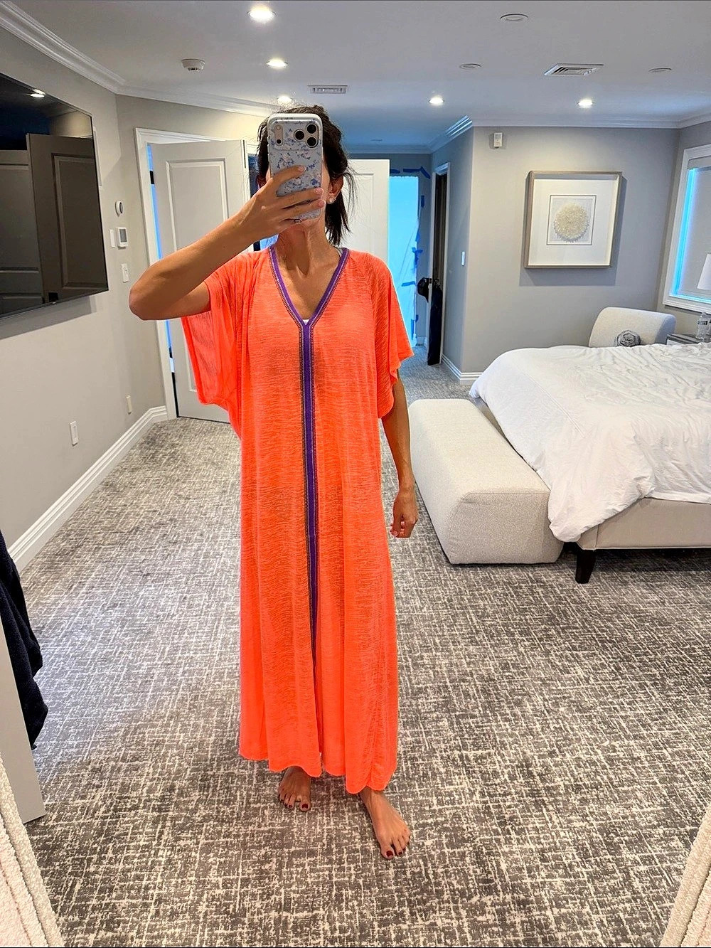 Pitusa Orange & Purple Maxi Kaftan